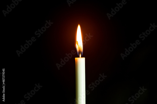 Close up candle light in the dark macro photography texture background 