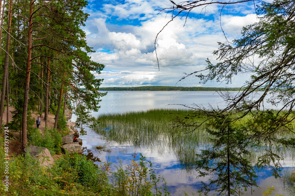 Fototapeta premium Monrepo park in Vyborg, Russia, August
