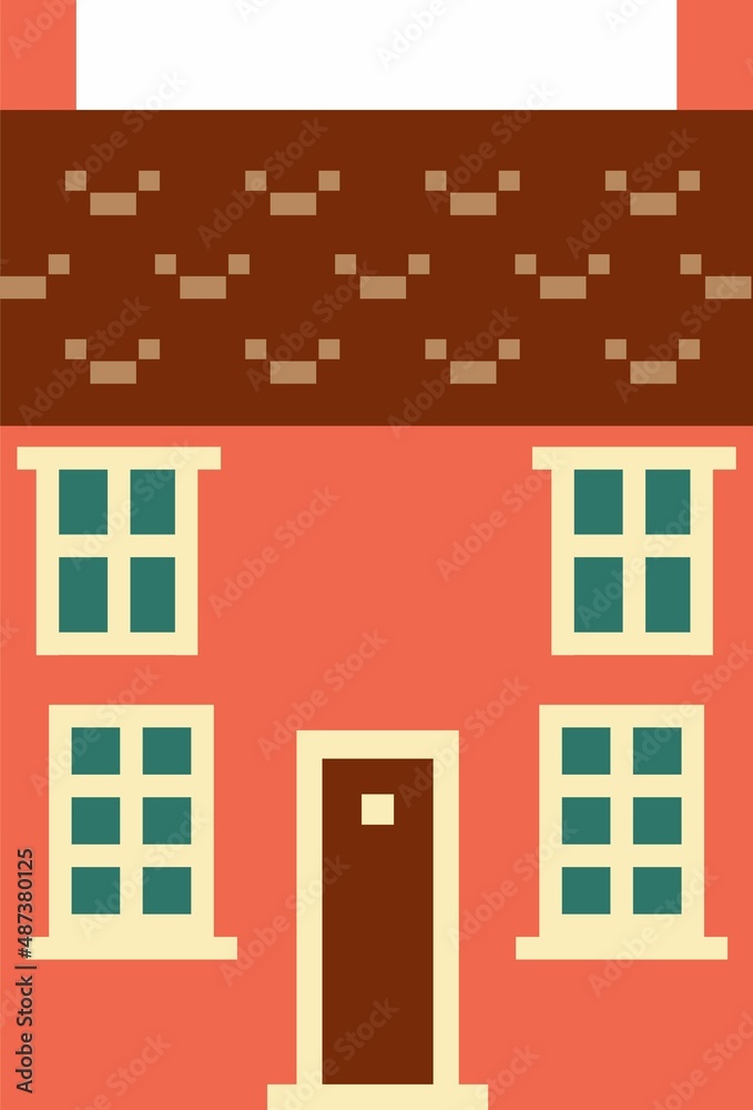 Vector Illustration retro-styled house in Flat Style. Colorful old city house in european style. Vector Illustration retro-styled house in Flat Style. Colorful old city house in european style.