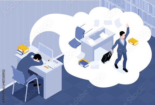 Business Stress Isometric Background
