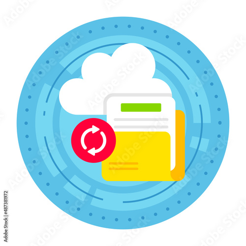 Rotation circle technology Concept, data defragmentation or reorganizing Vector Icon Design, Cloud Processing Symbol, Computing Services Sign, Web Services and Data Center stock illustration