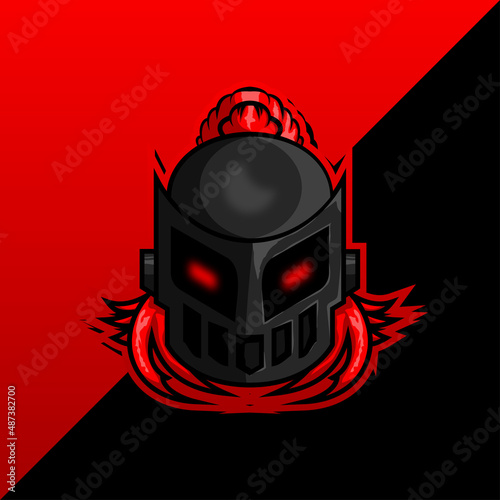 knight head with long hair vector character