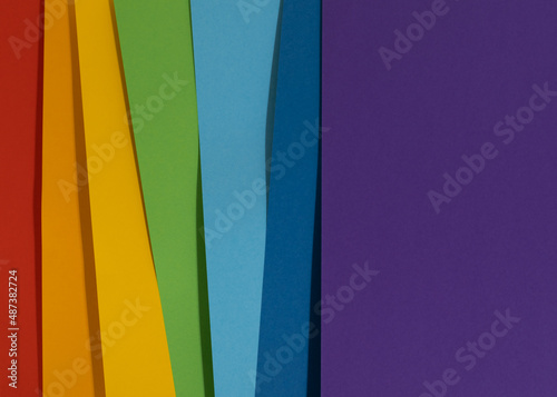 Rainbow paper background. Zero discrimination day concept. photo