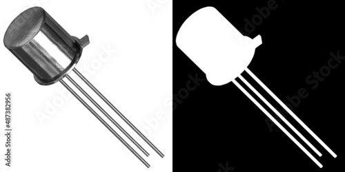 3D rendering illustration of a to18 transistor package photo