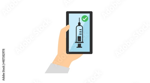 Vaccine Passport Smartphone Icon. Vector isolated flat editable illustration