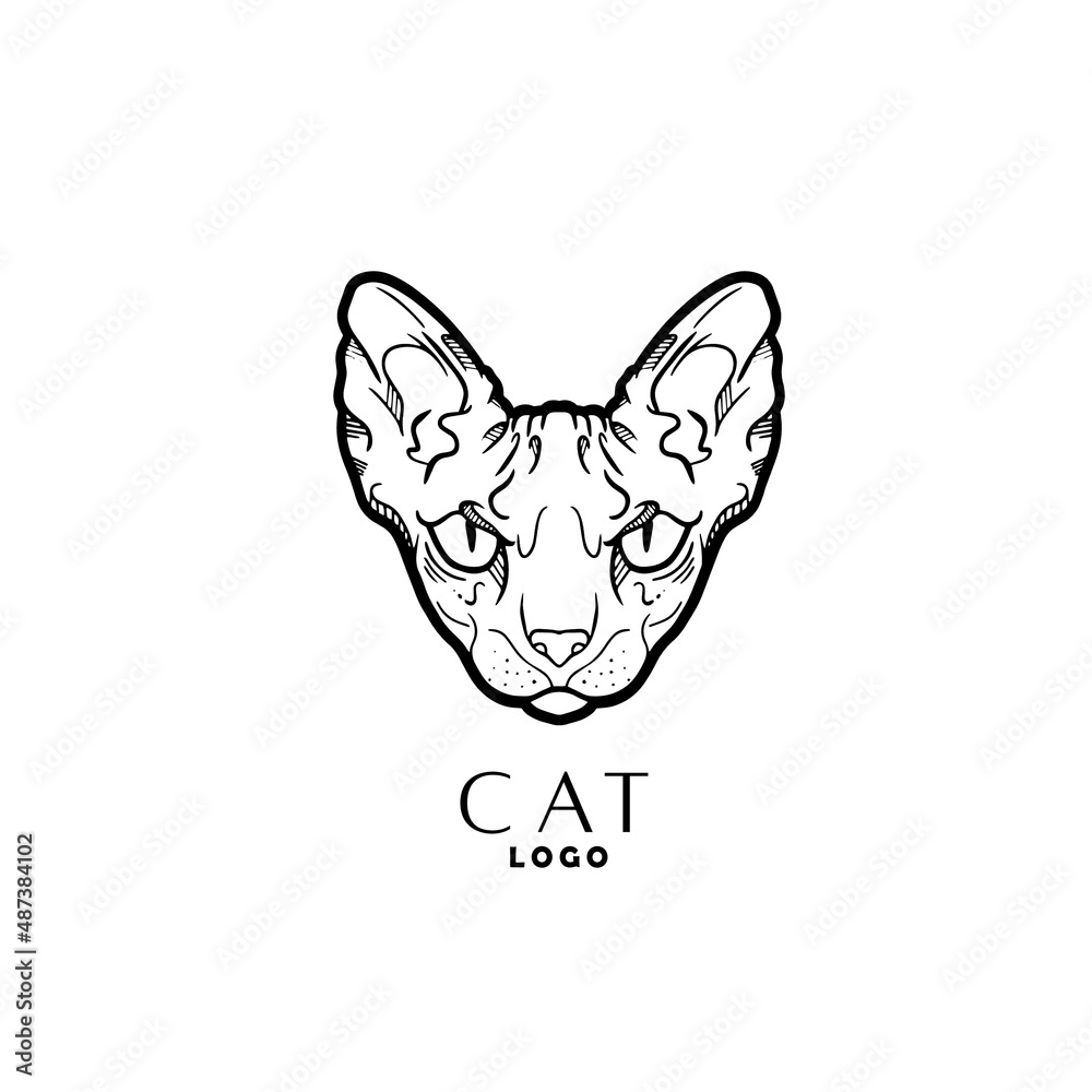 Fototapeta premium illustration of a cat. cat logo template