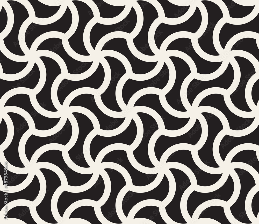 Vector seamless pattern. Repeating abstract geometric elements. Stylish monochrome background design. Vector seamless pattern. Repeating abstract geometric elements. Stylish monochrome background design.