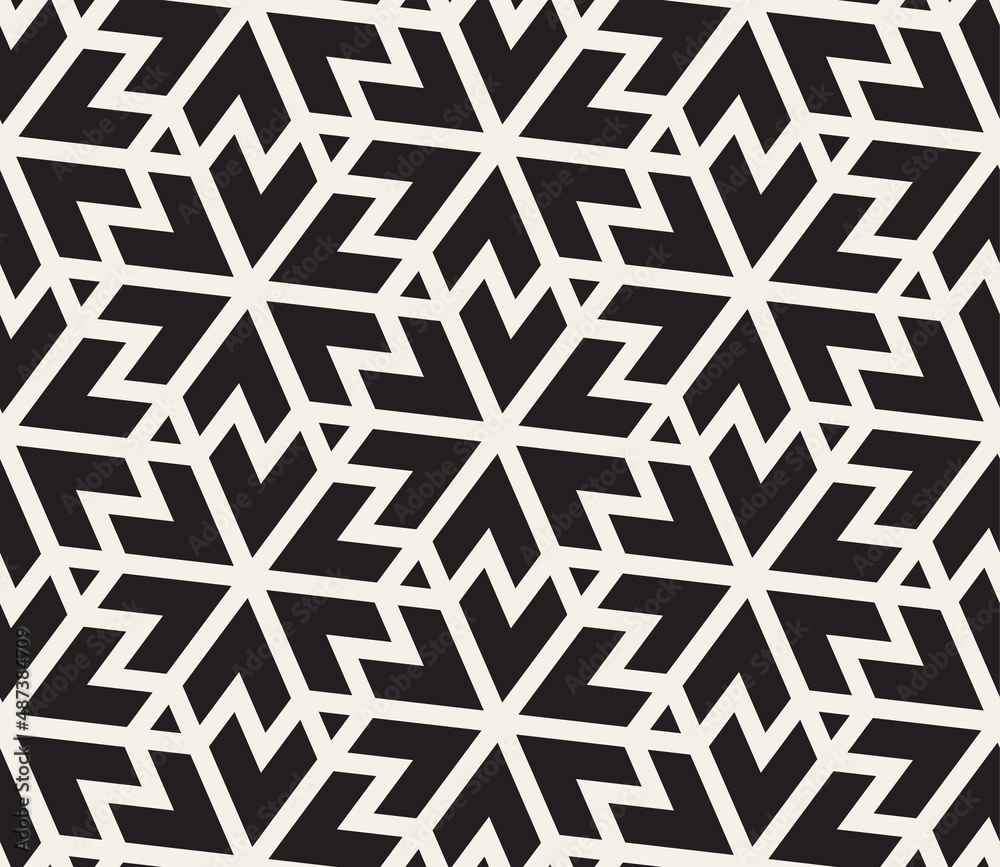 Vector seamless pattern. Repeating abstract geometric elements. Stylish monochrome background design. Vector seamless pattern. Repeating abstract geometric elements. Stylish monochrome background design.