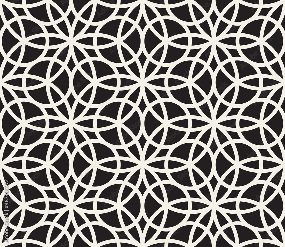 Vector seamless pattern. Repeating abstract geometric elements. Stylish monochrome background design. Vector seamless pattern. Repeating abstract geometric elements. Stylish monochrome background design.
