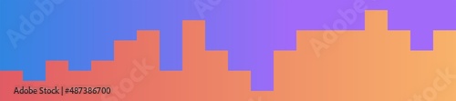 carte ou bandeau représentant un graphisme de couleur saumon  en dégradé avec plusieurs pics sur un fond bleu en dégradé