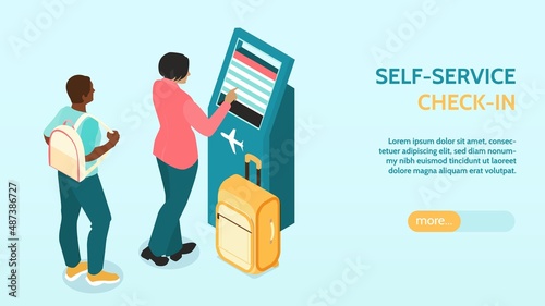 Isometric Self Service Horizontal Banner