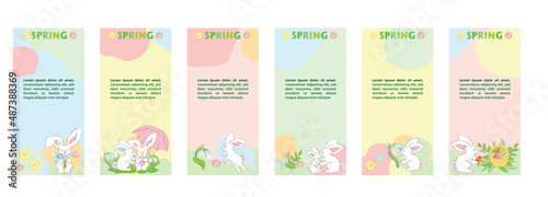 A card set of cutie bunnies and rabbits family Easter spring