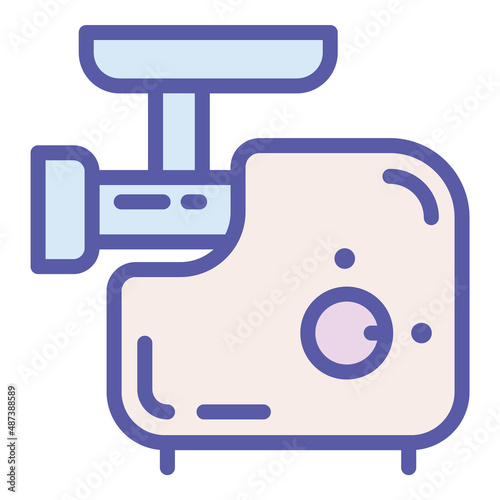 Meat Grinder Flat Icon Isolated On White Background