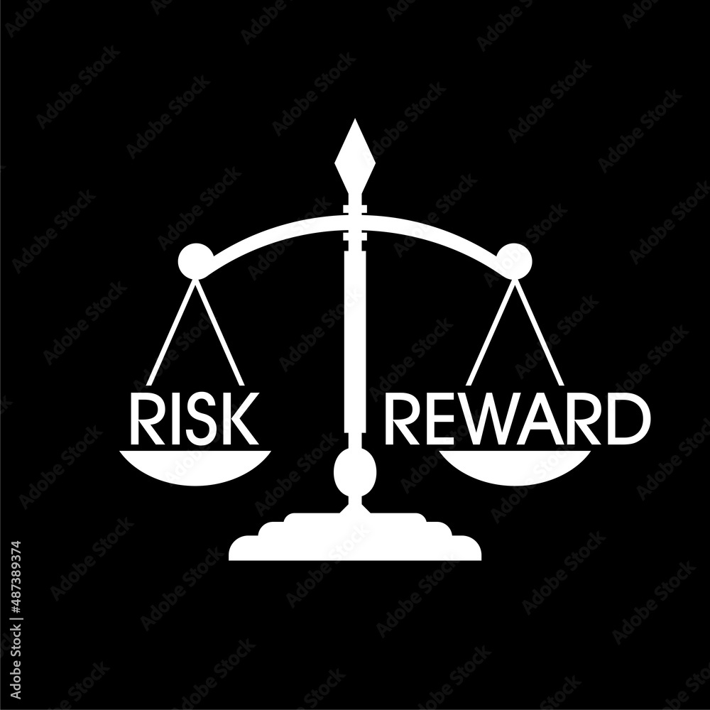 Risk reward icon isolated on dark background Risk reward icon isolated on dark background