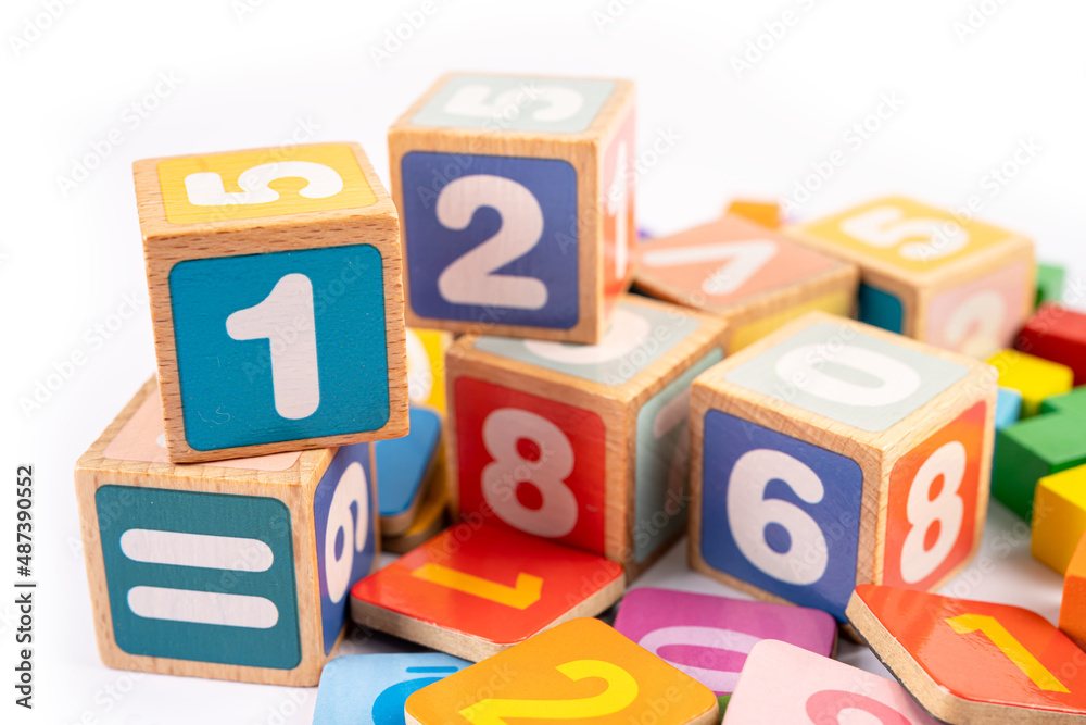 Math number colorful on white background, education study mathematics learning teach concept. Math number colorful on white background, education study mathematics learning teach concept.