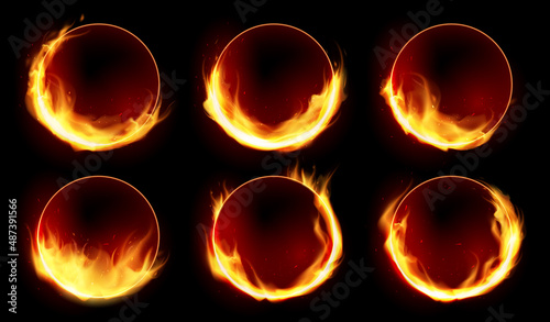 Realistic Fire Frames Set