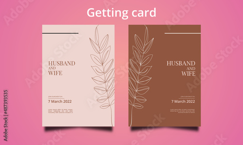 card with flowers. getting card. invited card.