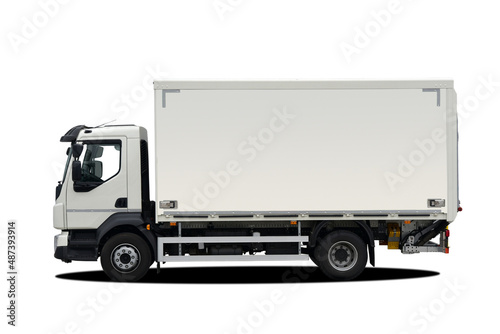 Obraz na płótnie Small solo truck with delivery box