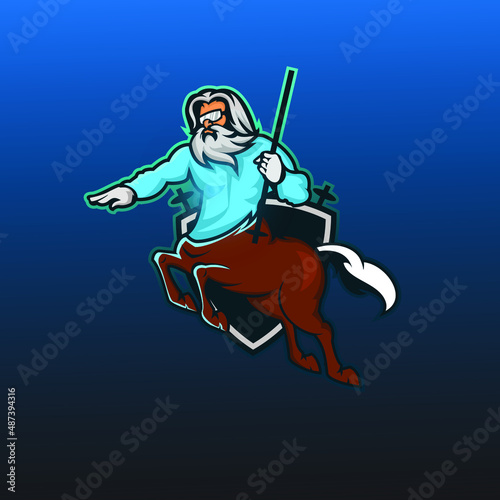 Zeus horse esport mascot logo 