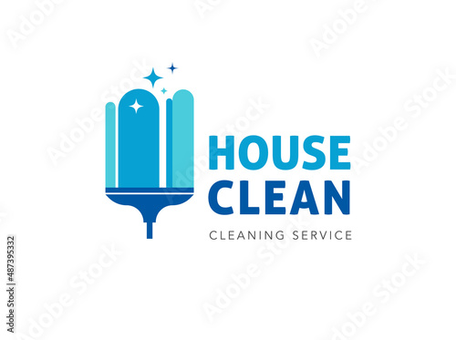 Cleaning services logo in blue colors