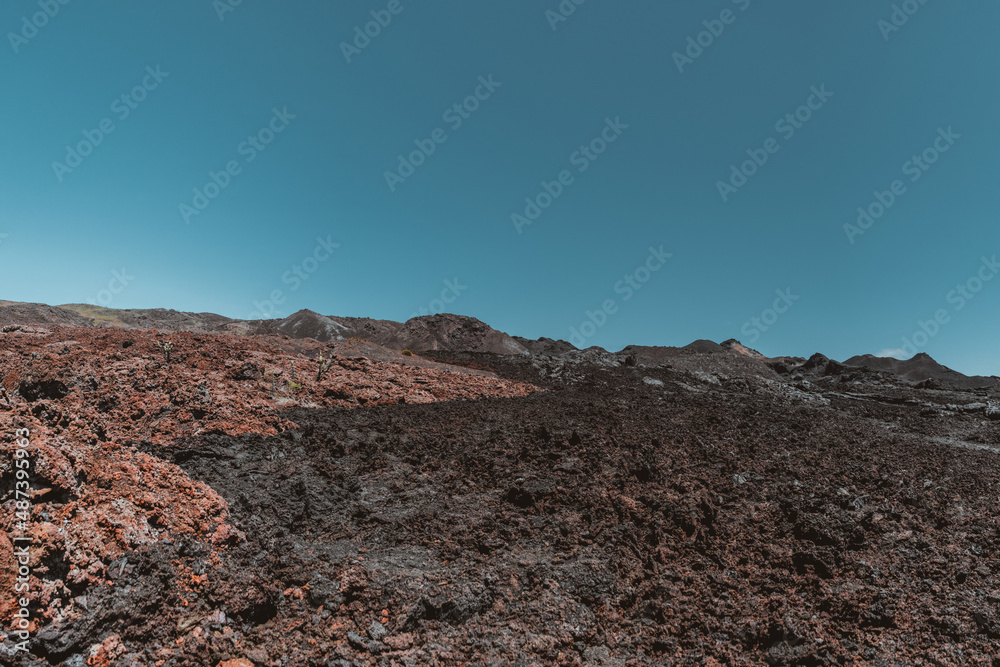 Volcanic landscape on Volcano Chico, Isla Isabela in the Galapagos Islands, Ecuador Volcanic landscape on Volcano Chico, Isla Isabela in the Galapagos Islands, Ecuador
