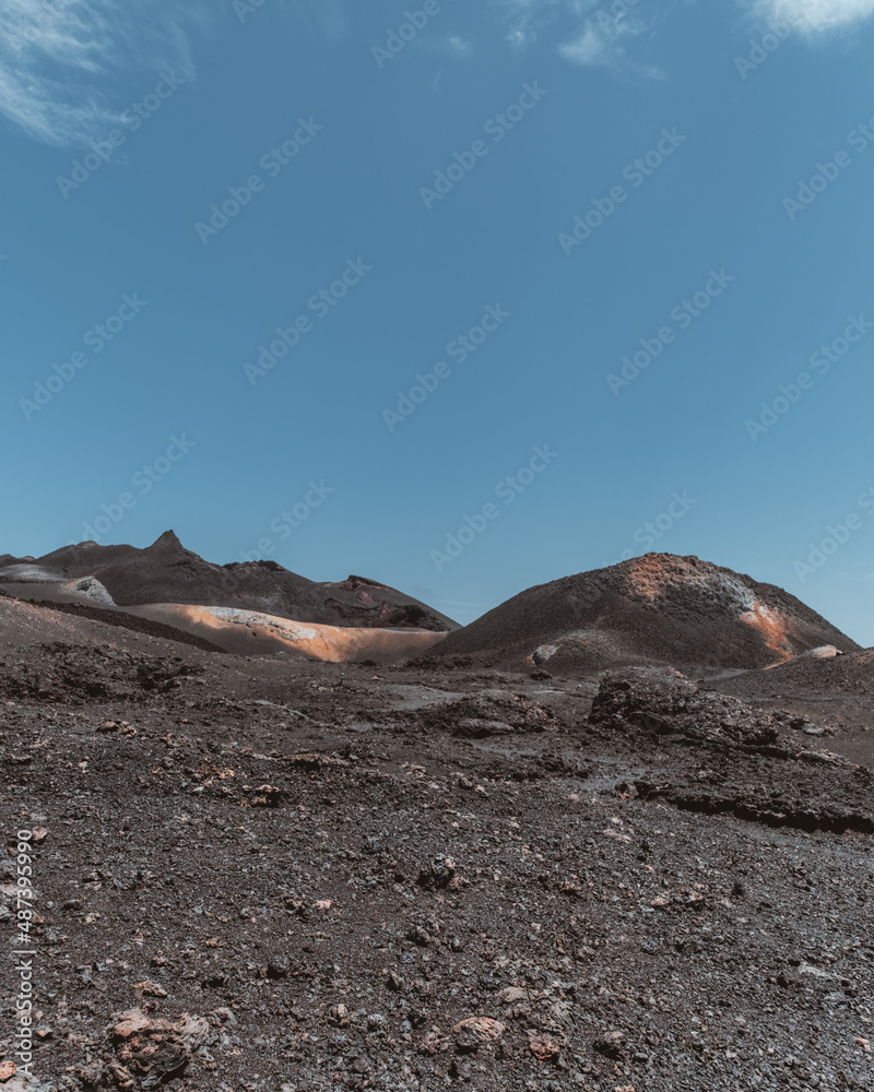 Volcanic landscape on Volcano Chico, Isla Isabela in the Galapagos Islands, Ecuador Volcanic landscape on Volcano Chico, Isla Isabela in the Galapagos Islands, Ecuador