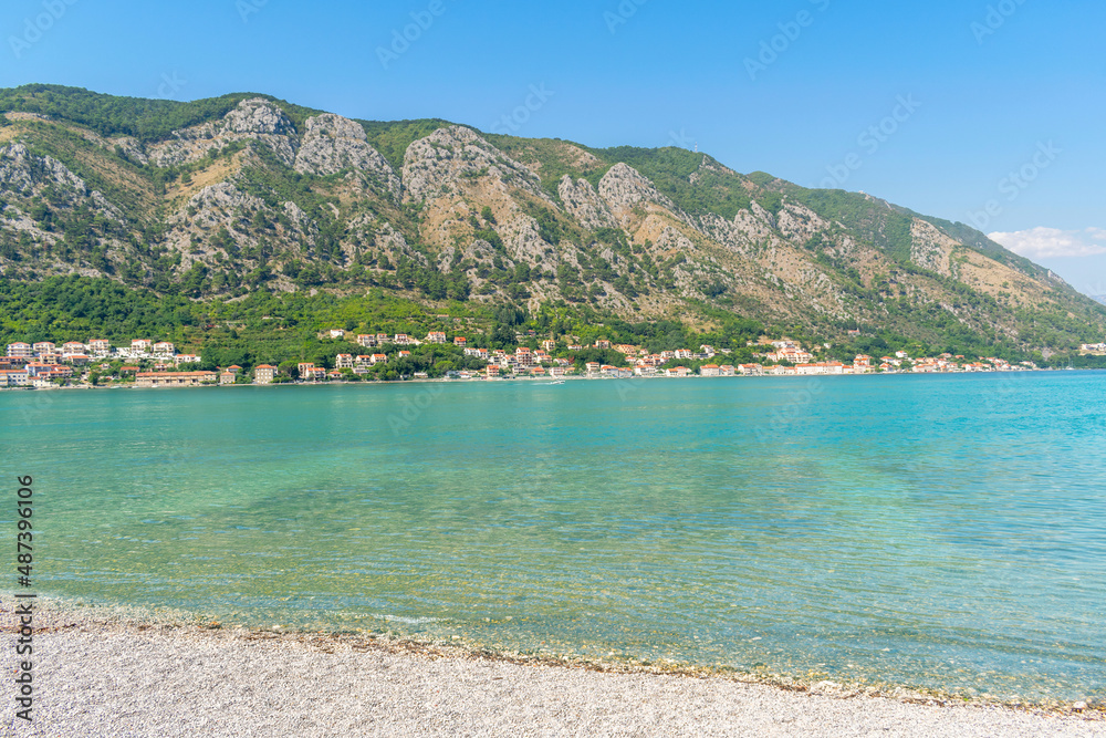 Harbour at Boka Kotor bay , Montenegro, Europe.