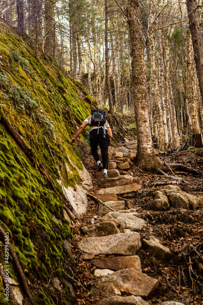 hiking in the mountains