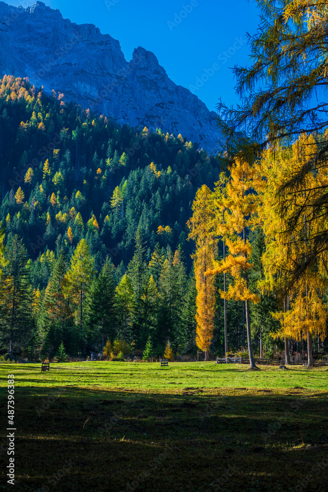 Autumn in Val Fiscalina, Dolomites Park.