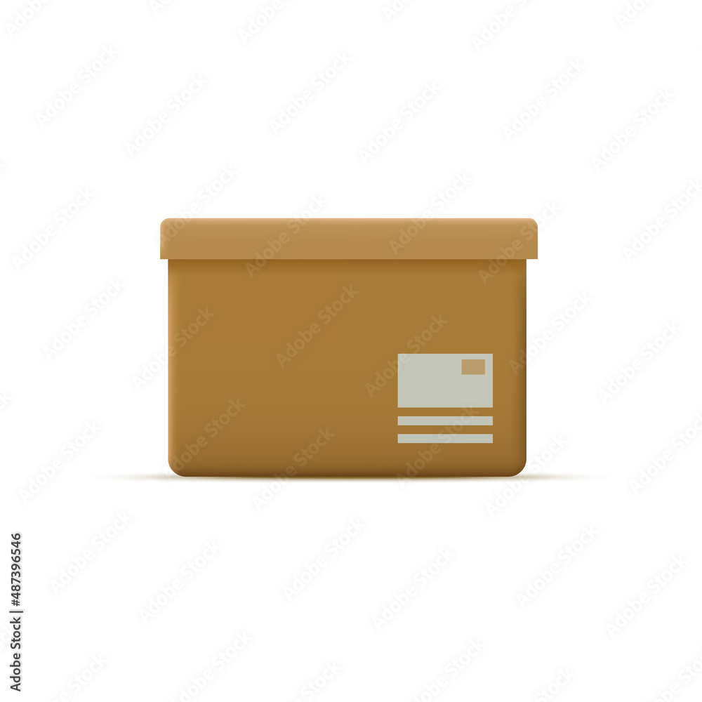 3d cardboard mail post box. Vector 3d cardboard mail post box. Vector