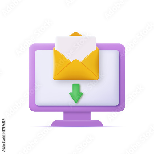 Incoming mail box on PC. Vector