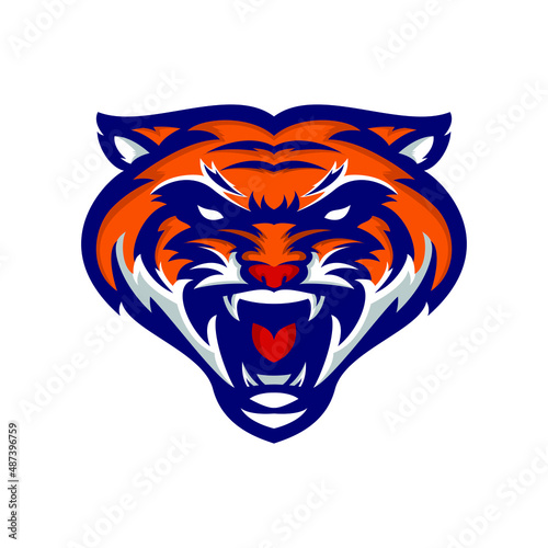 tiger head mascot logo esports gaming