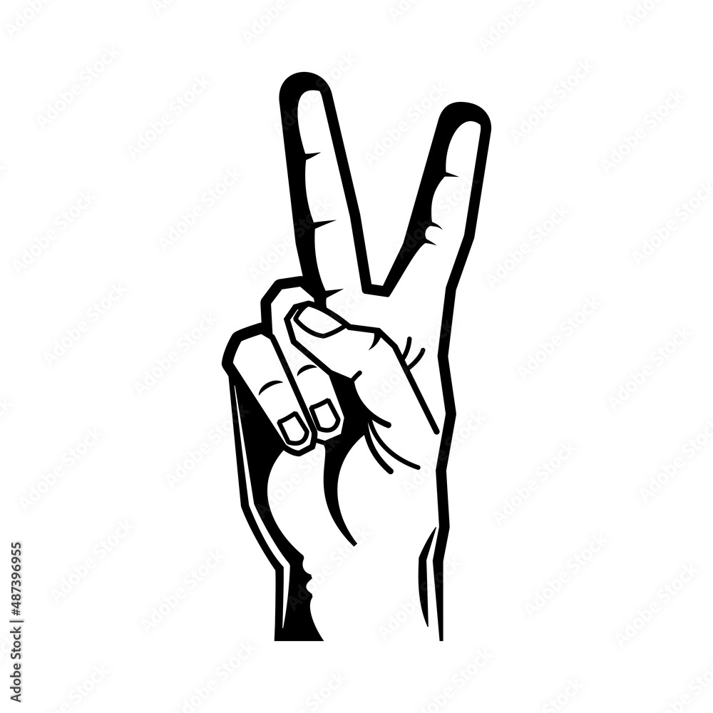 Obraz premium Two Fingers Gesture Composition