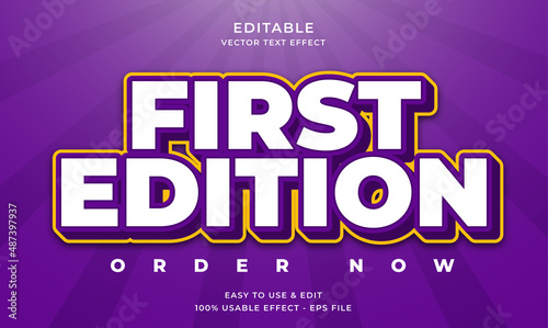 first edition editable text effect template 