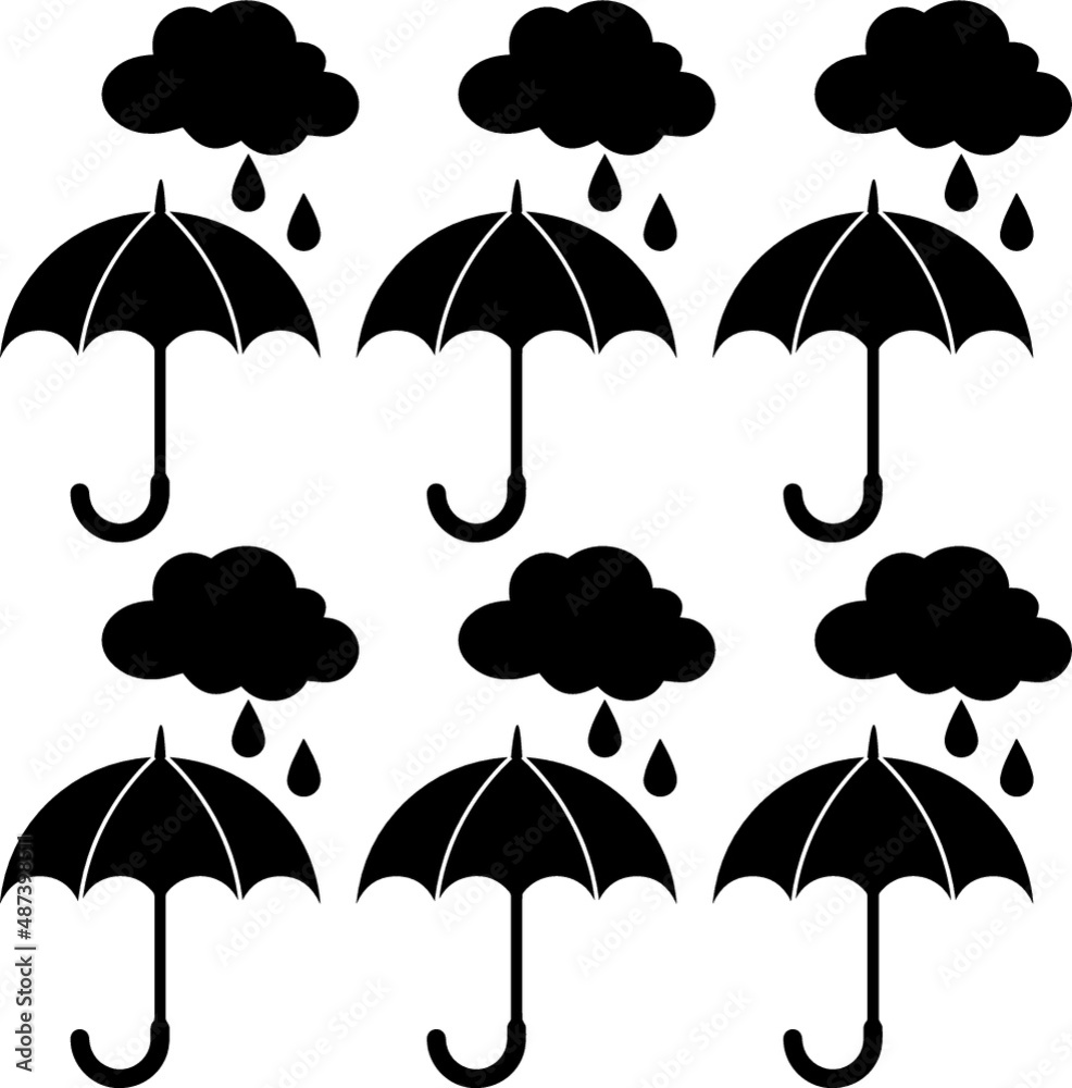 Umbrella Pattern Stock Vector | Adobe Stock