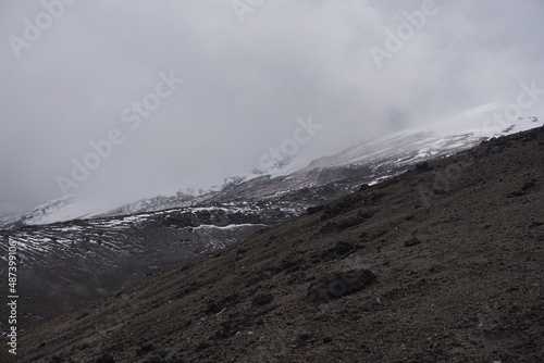 volcano in the clouds