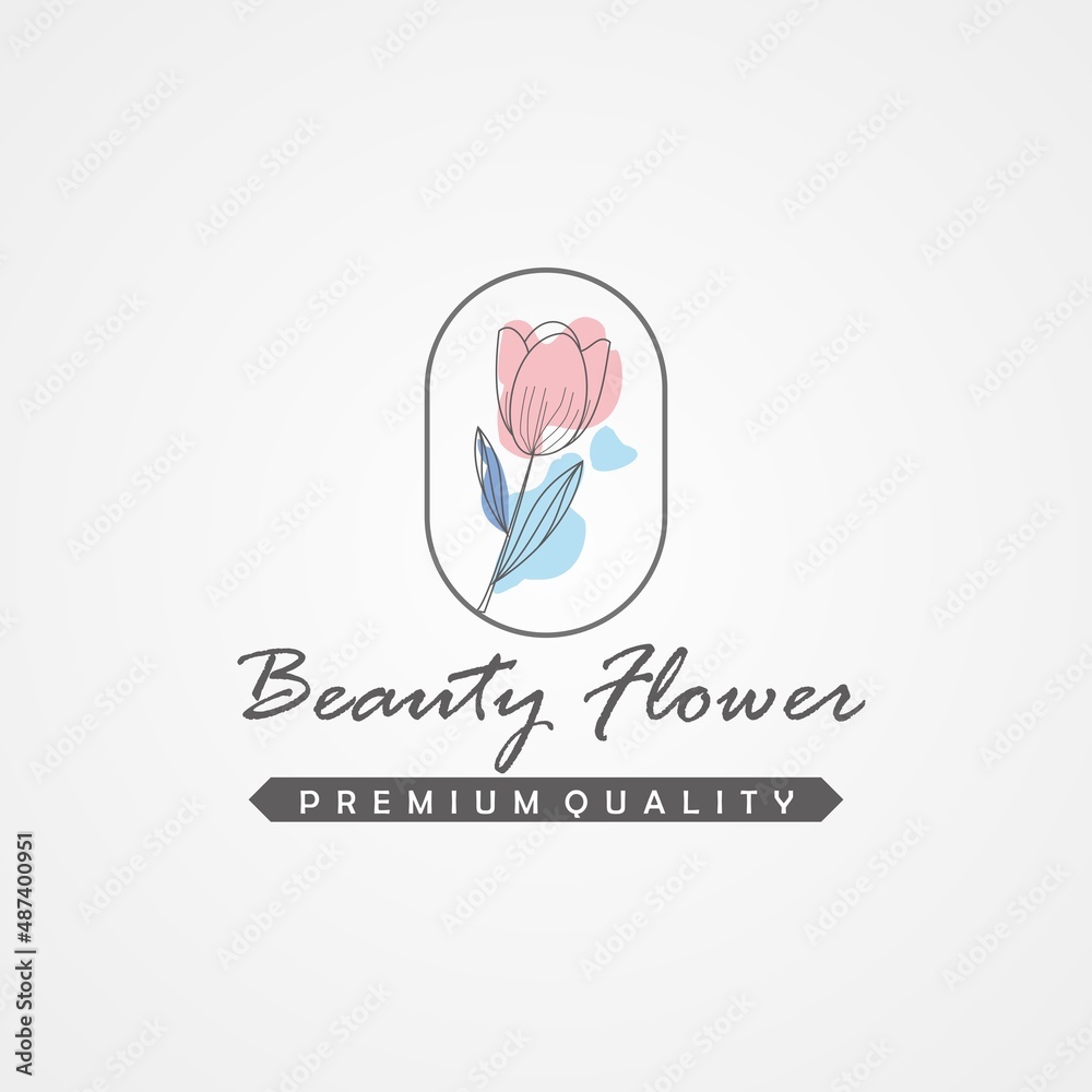 Beauty Artistic Flower illustration logo design Beauty Artistic Flower illustration logo design