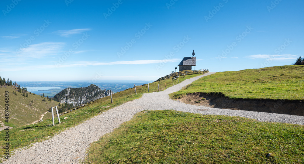small wooden chapel at Kampenwand mountain, Chiemgau Alps upper bavaria small wooden chapel at Kampenwand mountain, Chiemgau Alps upper bavaria