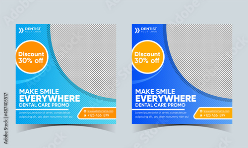 Dentist and dental care social media post template fully editable