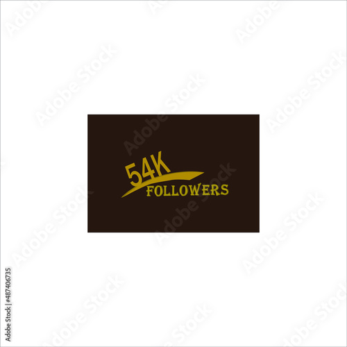 54k follower yellow brownish banner and vector art illustration