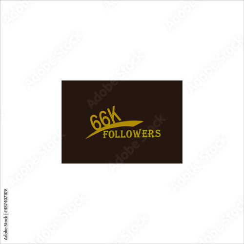 66k follower yellow brownish banner and vector art illustration