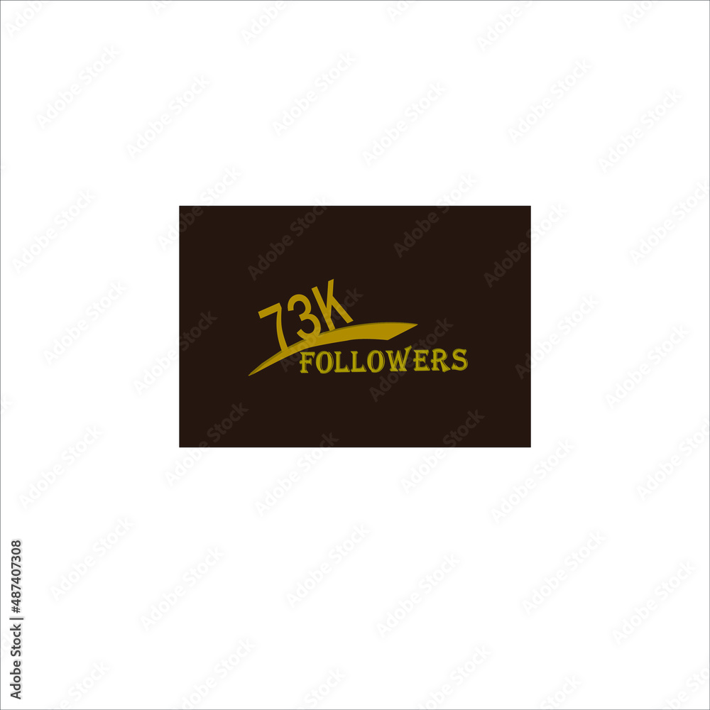 73k follower yellow brownish banner and vector art illustration