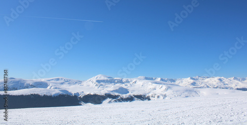 Beautiful view of the snowy mountains
