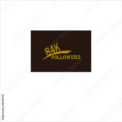 84k follower yellow brownish banner and vector art illustration