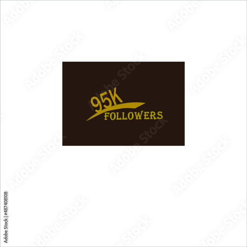 95k follower yellow brownish banner and vector art illustration