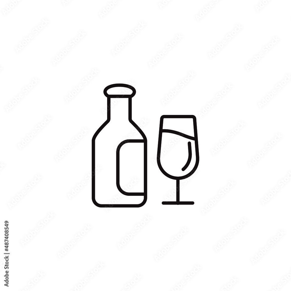Wine icons symbol vector elements for infographic web Wine icons symbol vector elements for infographic web