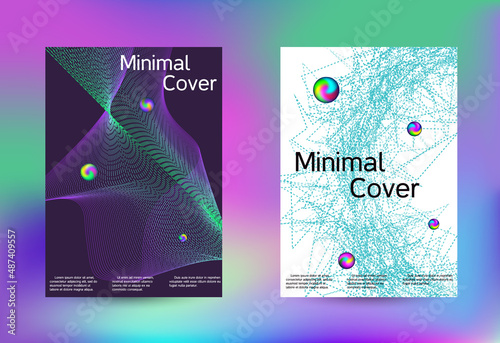 Minimum coverage of a vector. Cover design. Set of modern abstract musical backgrounds. Sound flyer for creating a fashionable cover, banner, poster, booklet...