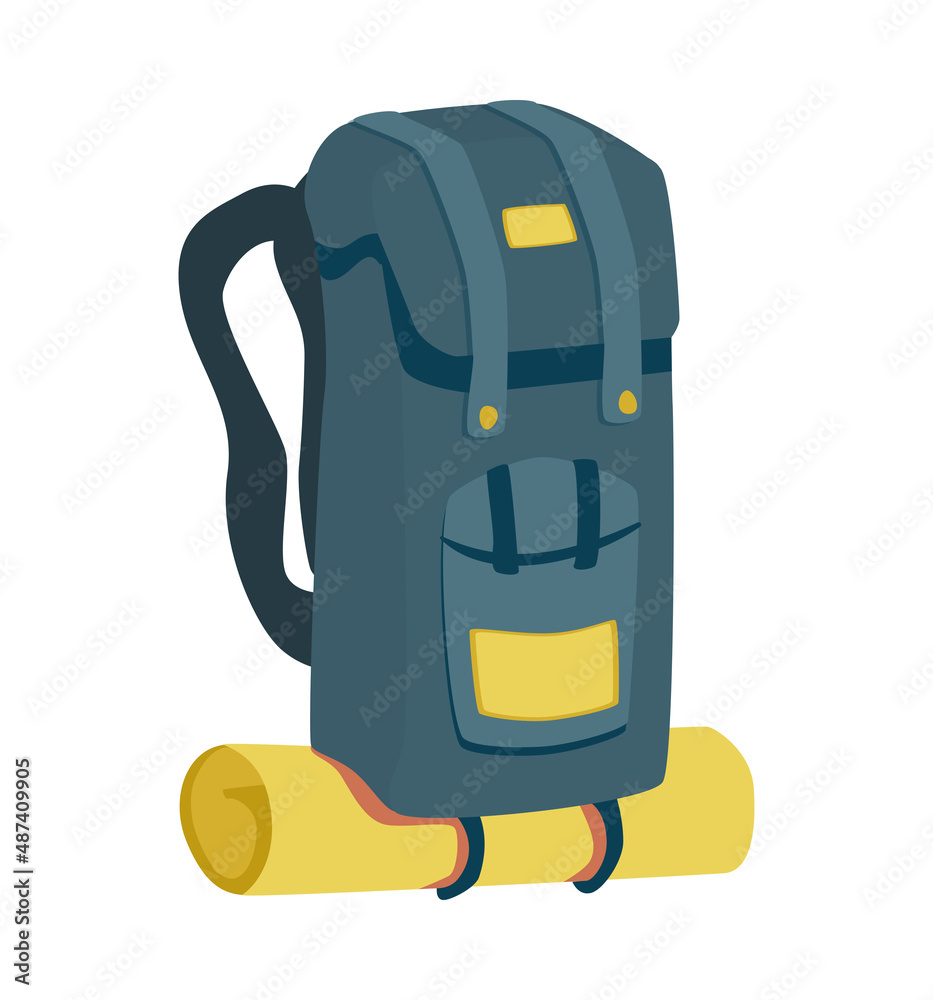 Naklejka premium Camping Backpack Mat Composition