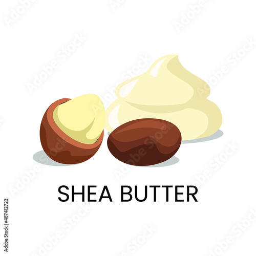 Shea Butter Benefits Skin Care Icon Symbol Illustration Design Vector