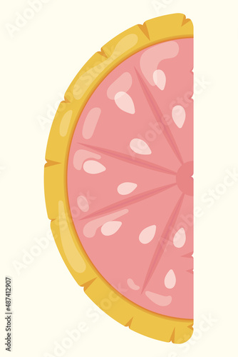 Grapefruit Inflatable Mattress Icon for pool party, beach holiday and hotel vacation. Vector illustration